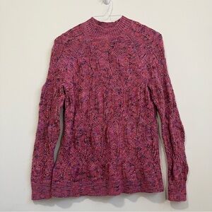 J. Jill Wearever Sweater Women Marled Open Knit Pullover Multicolor Size S Boho